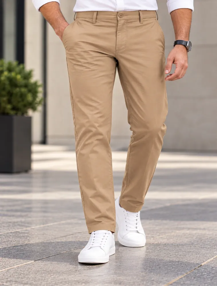 Light Brown Mens Classic Fit Chino