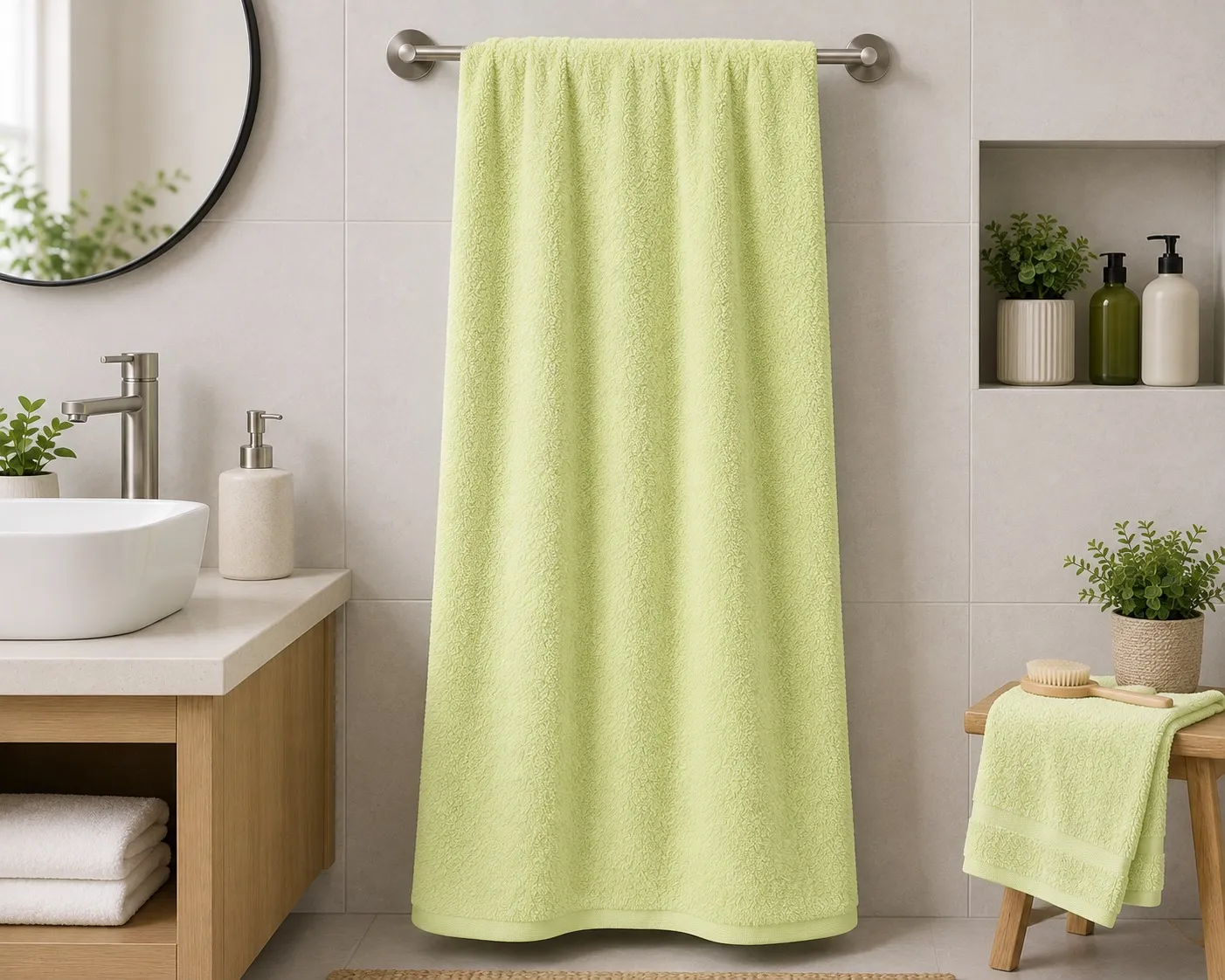Light Green Habitude Microfiber Comfort Premium Bath Towel