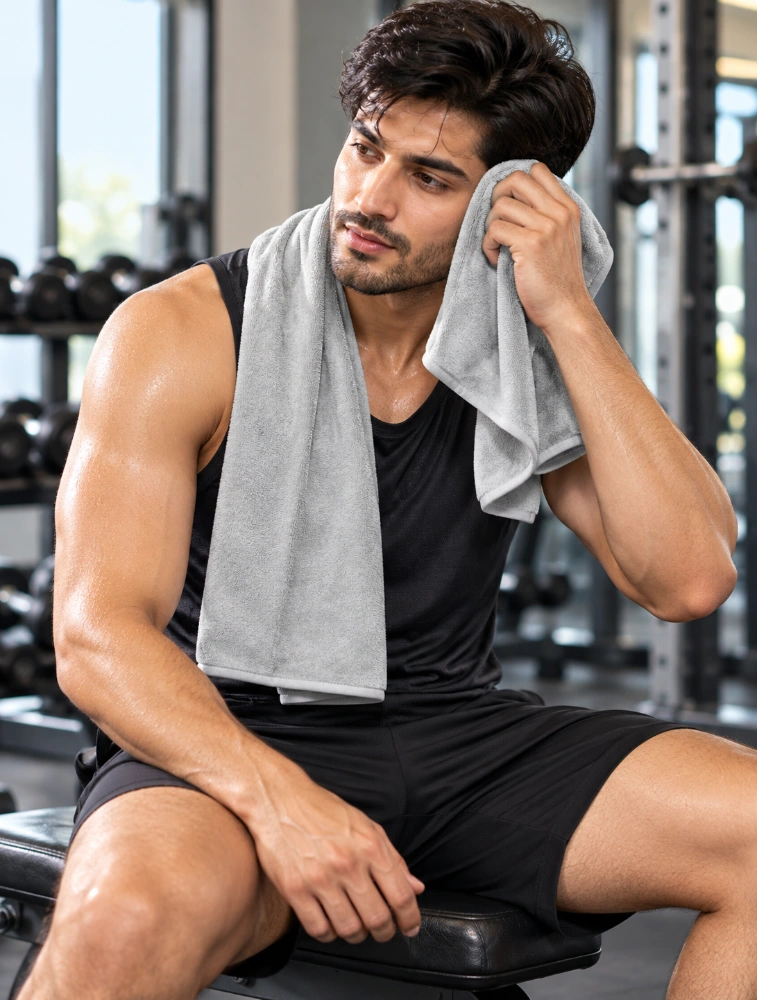 JOTHAM THREADS - Light Grey Habitude Microfiber Premium Gym Towel