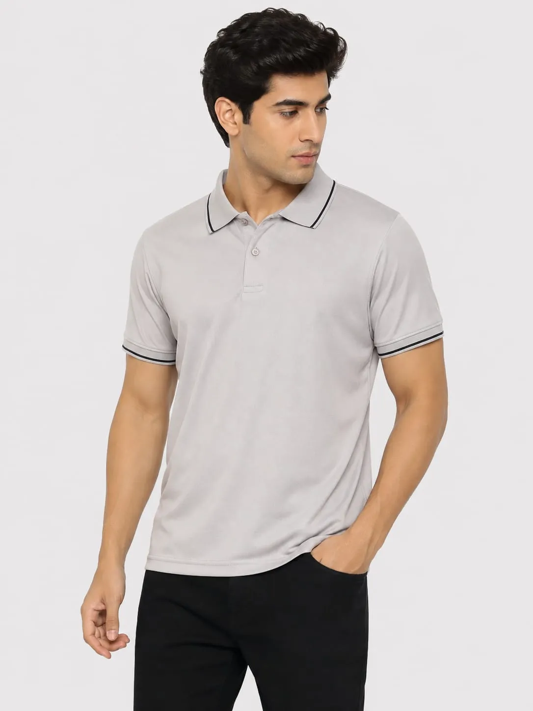 Men's Premium Primo Knit 200 GSM Polo T-Shirt With Collor And Sleeve Tipping — bulk from ₹251