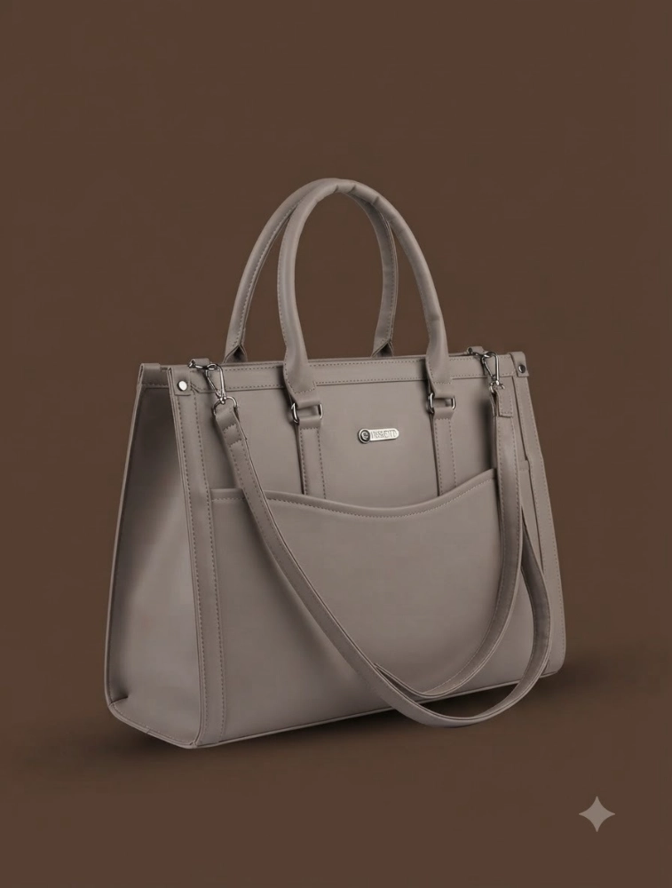 Light Grey Premium PU Leather Hand Bag