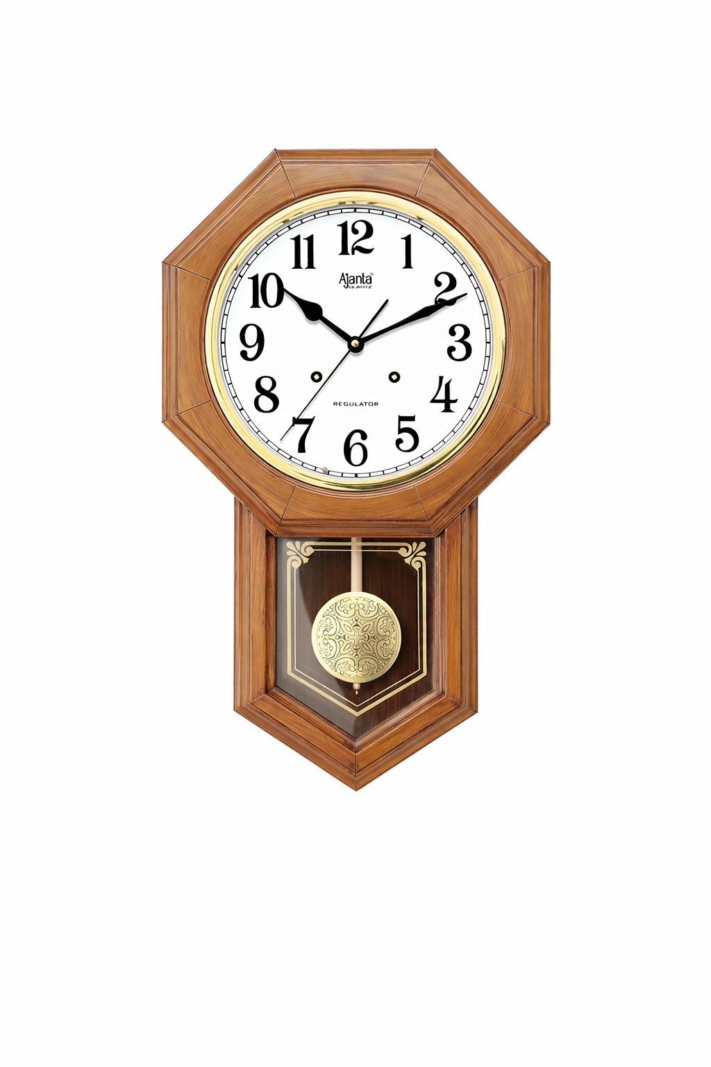 Light Oak Wood Musical Pendulum Wall Clock 6027