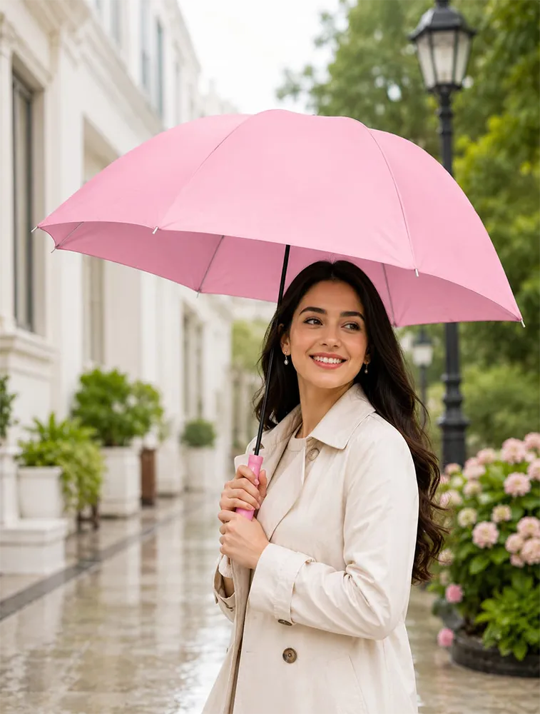 Light Pink Bottle Style Foldable Umbrella