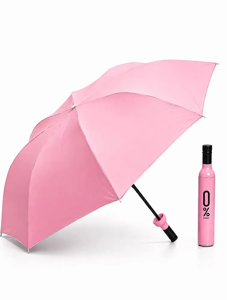 Light Pink Summer Bottle Style Foldable Umbrella