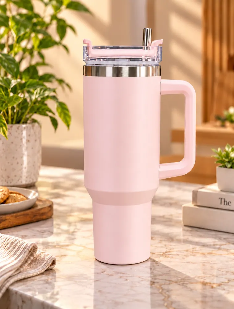 Light Pink Stainless Steel Travel Tumbler