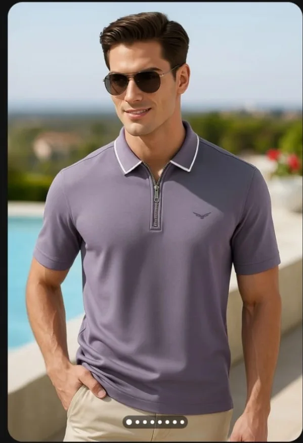 Light Purple Premium Dri Fit Mars Polo Half Sleeve T-Shirt