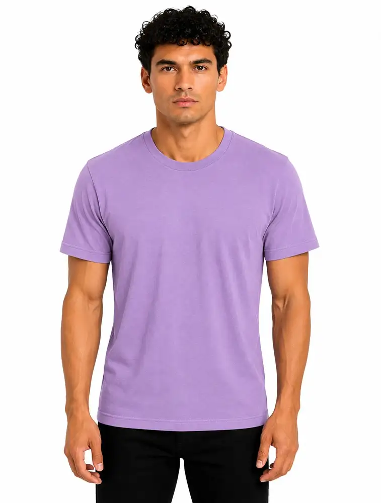 Lilac Premium Polycotton 180 GSM Round Neck T-Shirt