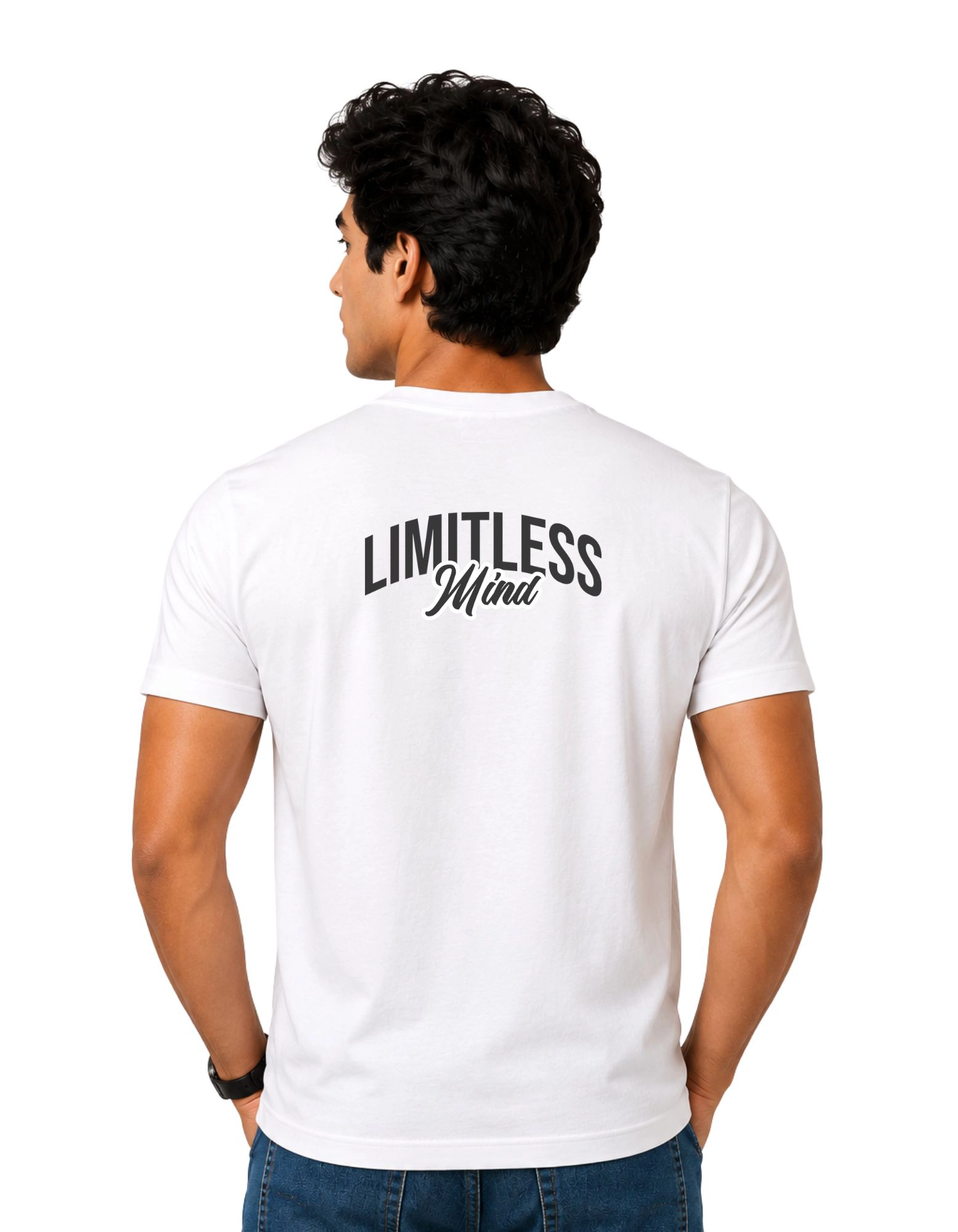 Limitless Mind Cotton Round Neck T-Shirt 180 GSM White