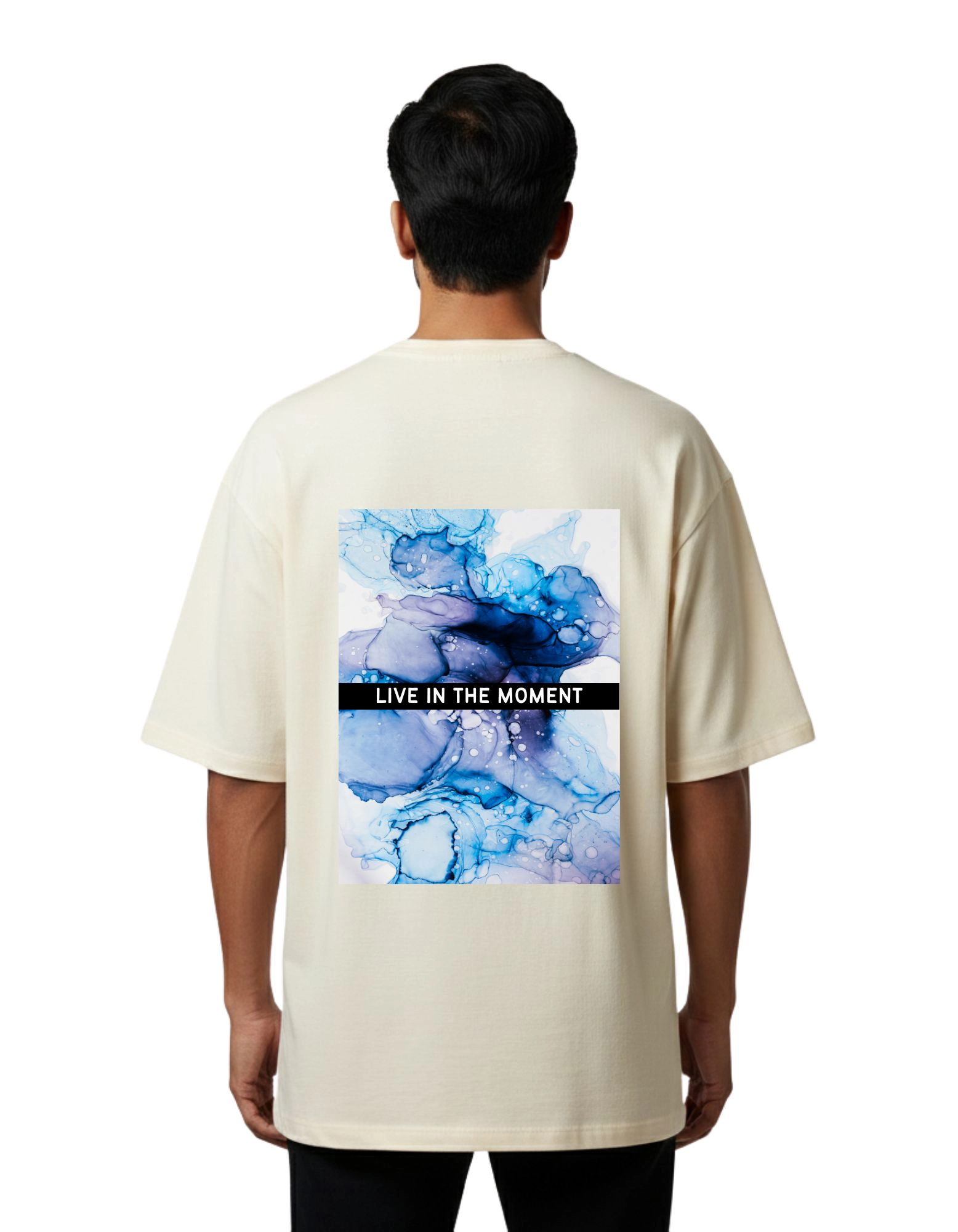 Live In The Moment Oversized French Terry 240 GSM T-Shirt Beige