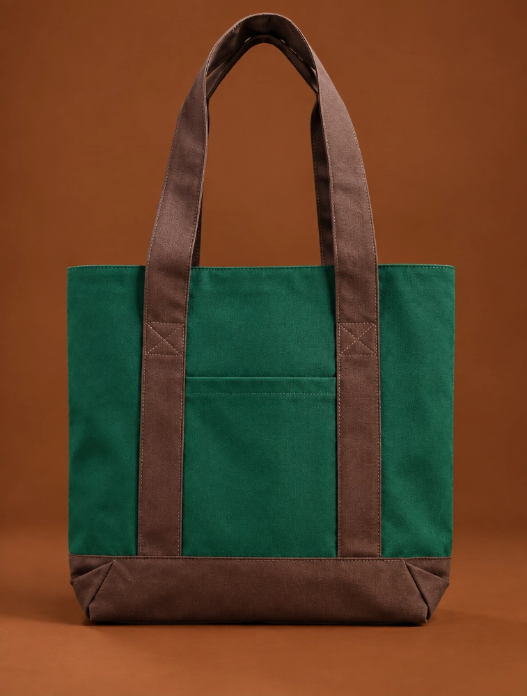Lupine Canvas Dark Green Womens Tote Bag With Zipper