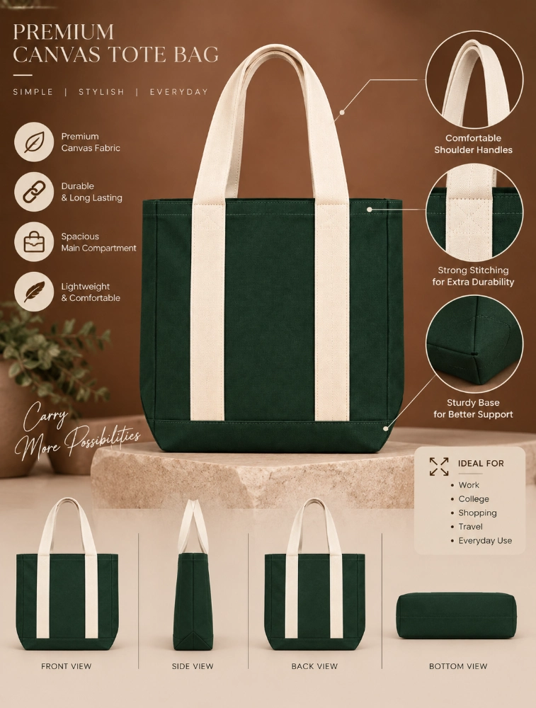 Lupine Canvas Olive Green Womens Tote Bag 