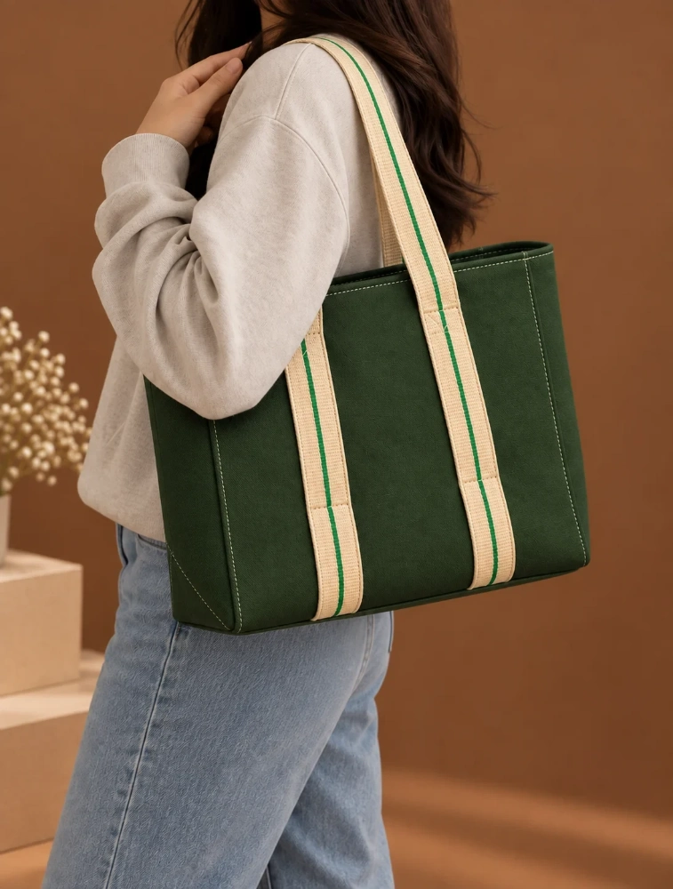 Lupine Canvas Olive Green Womens Tote Bag