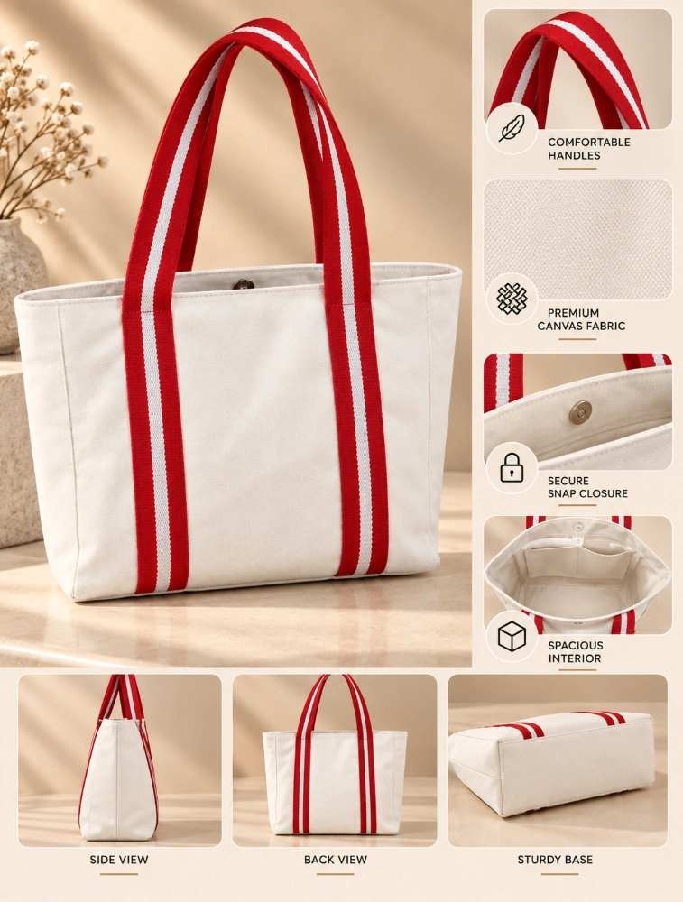 Lupine Canvas White Womens Tote Bag 