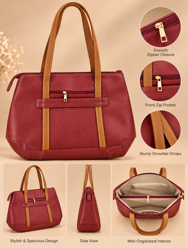 Lupine Womens Premium Burgundy Hand Bag