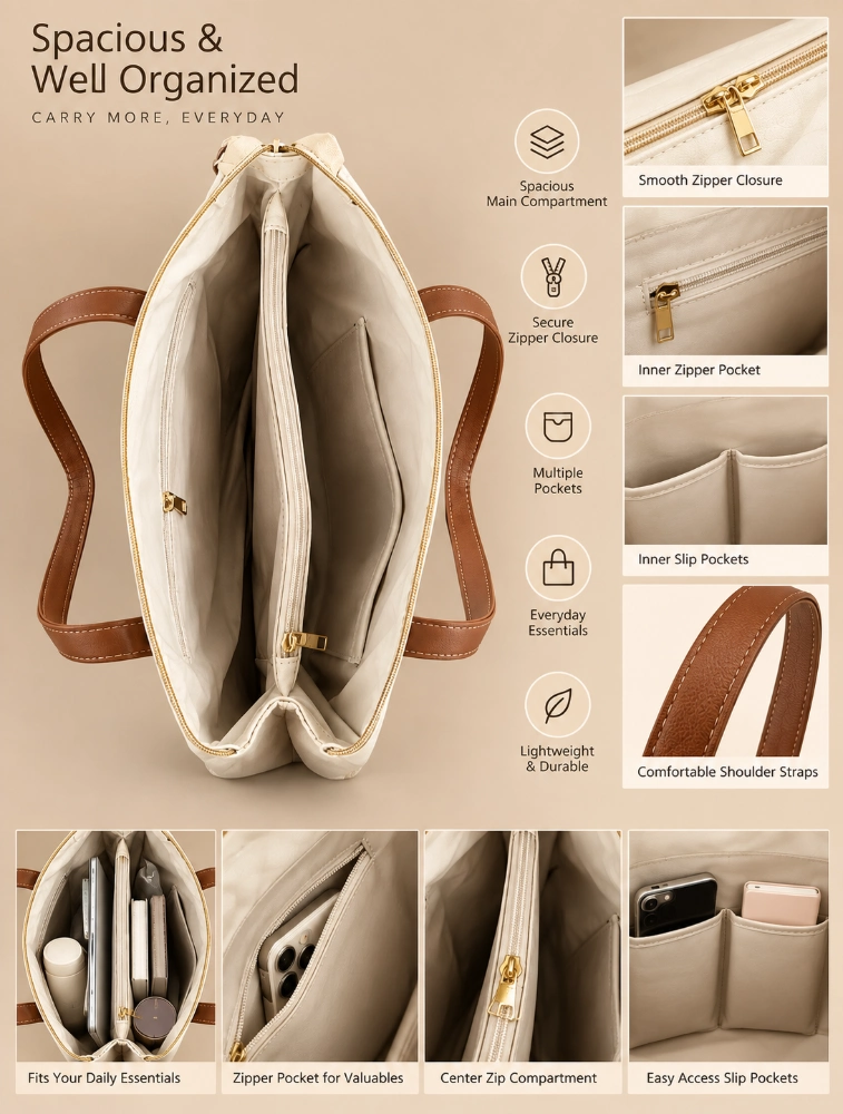 Lupine Womens Premium White Hand Bag