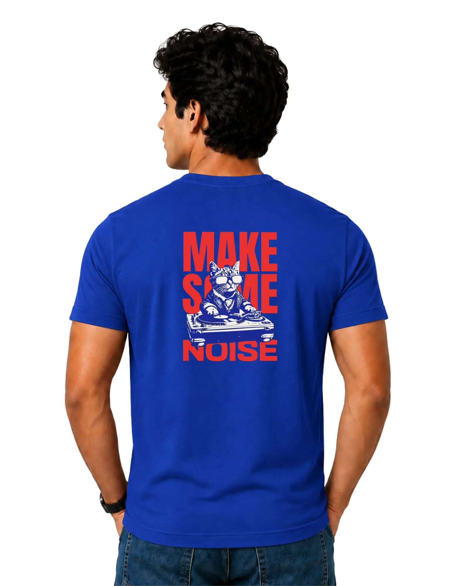 Make Some Noise Cotton Round Neck T-Shirt 180 GSM Royal Blue