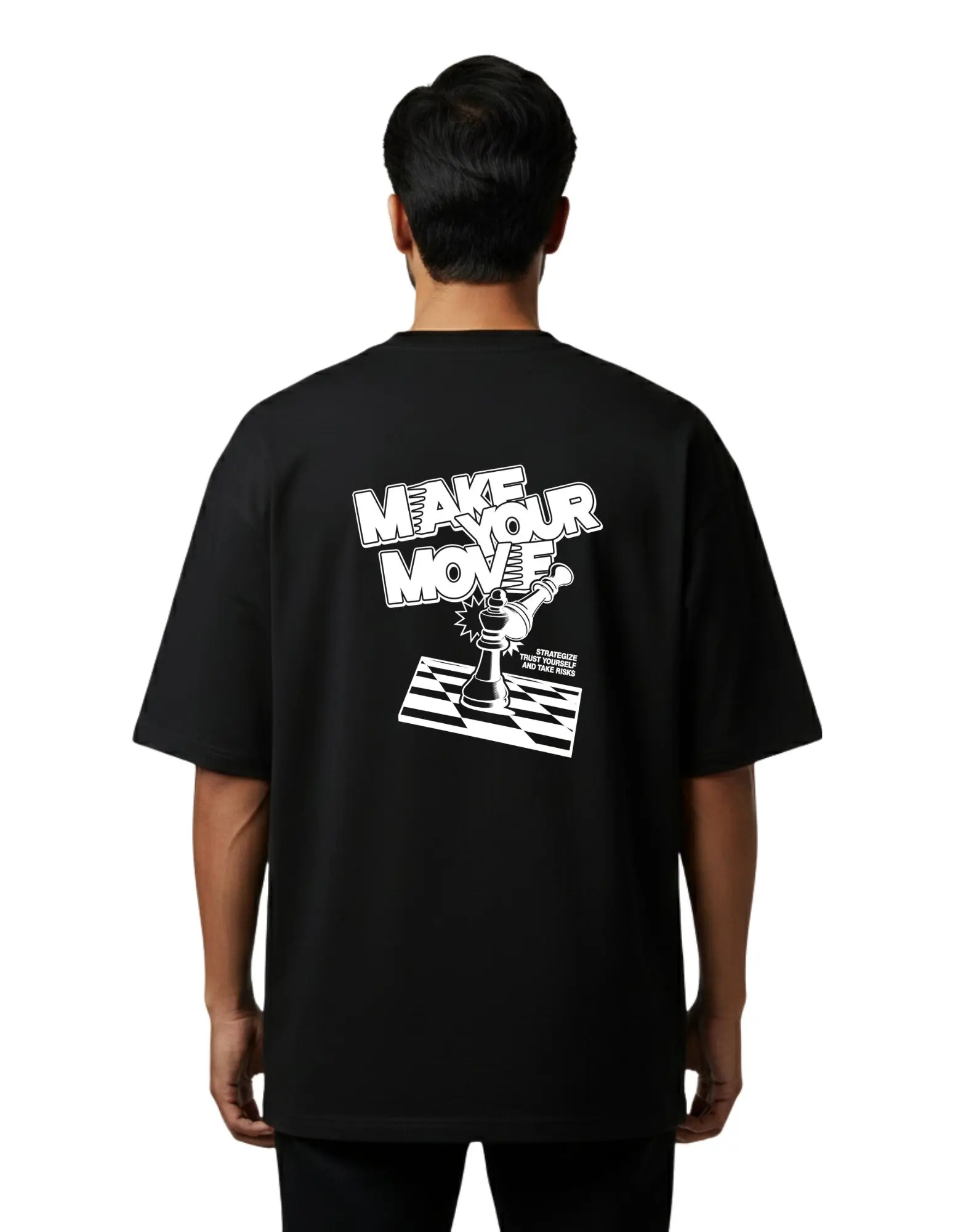 Make Your Move Oversize Cotton French Terry T-Shirt 240 GSM Black