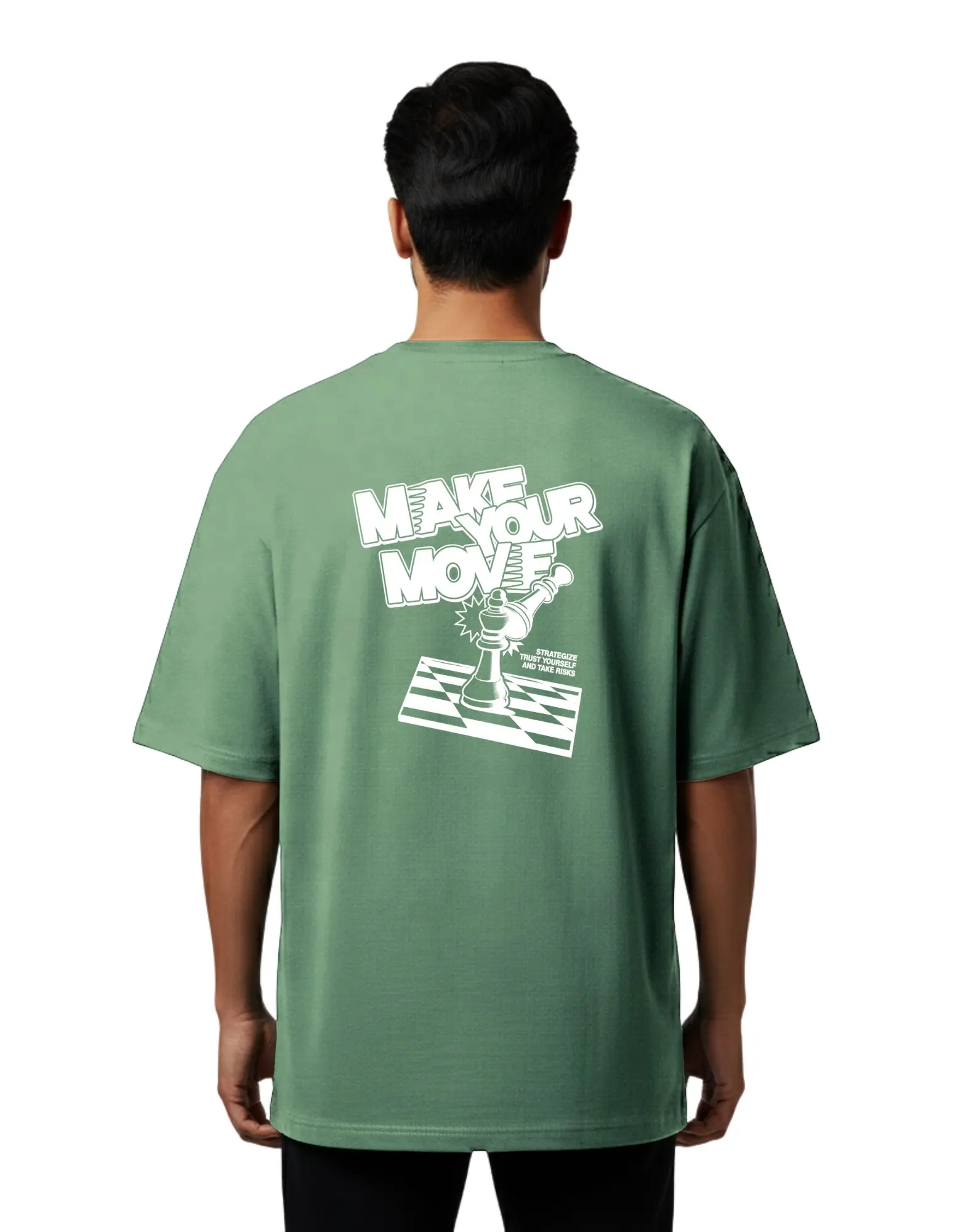 Make Your Move Oversize Cotton French Terry T-Shirt 240 GSM D Green