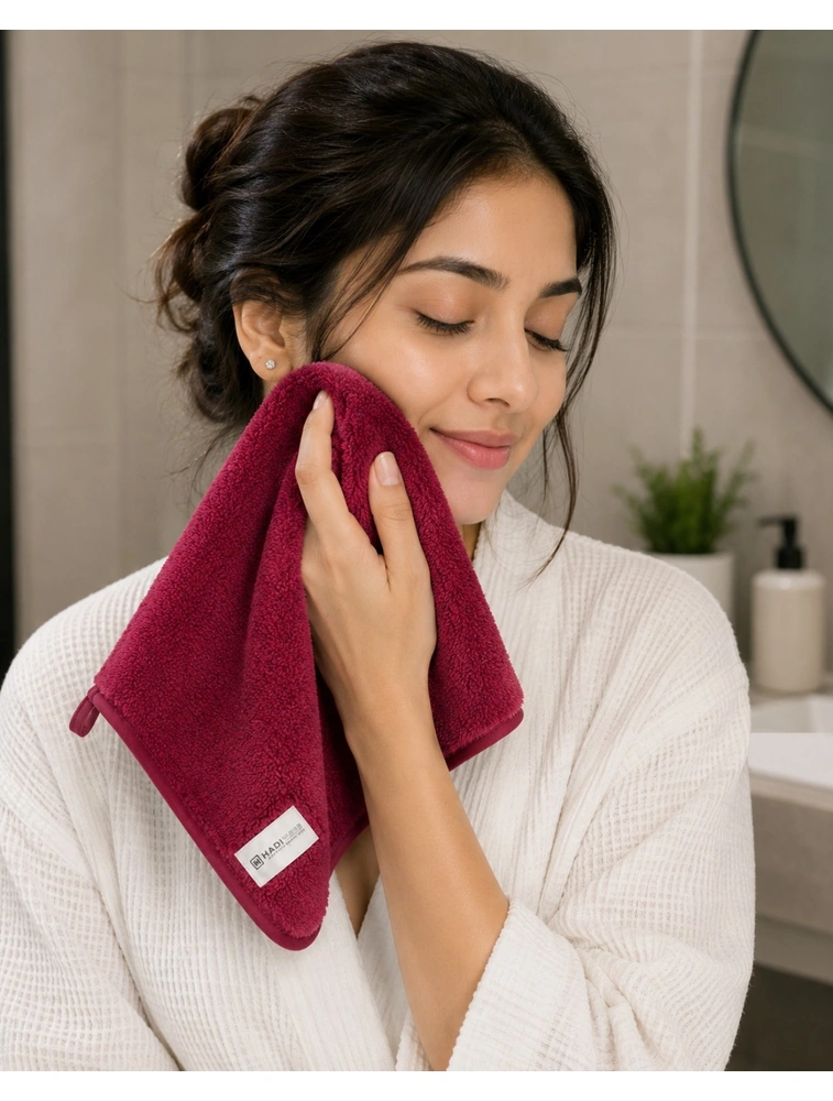 Maroon Habitude Microfiber Premium Face Towel