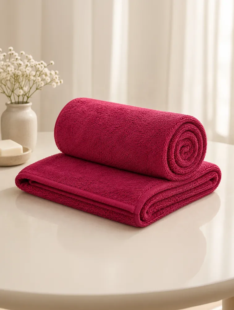 Maroon Habitude Microfier Premium Gym Towel