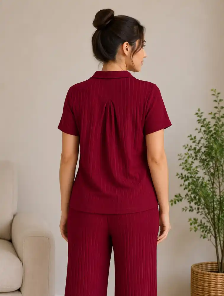 Maroon Trending Womens Long Coord Set