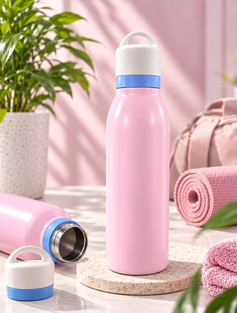 Matte Light Pink Premium Double Walled Vacuum Insulated Water Bottle — bulk from ₹392