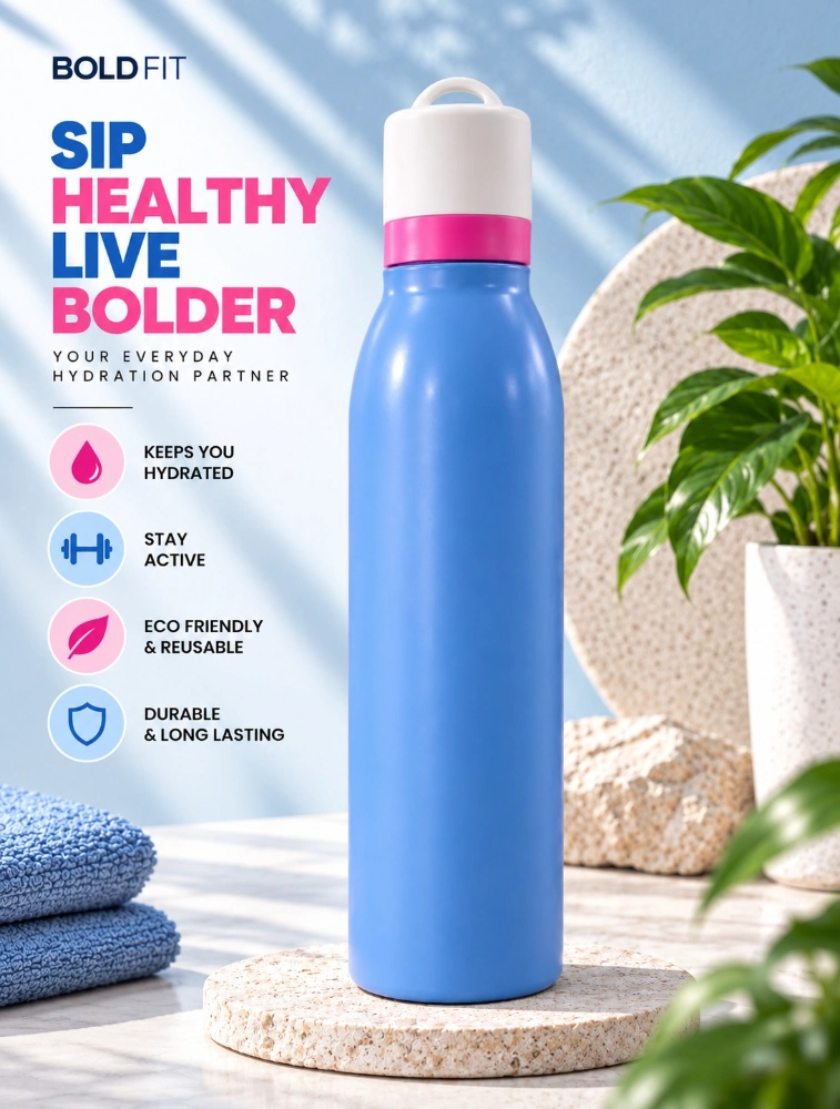 Matte Sky Blue Premium Double Walled Vacuum Insulated Water Bottle — bulk from ₹392