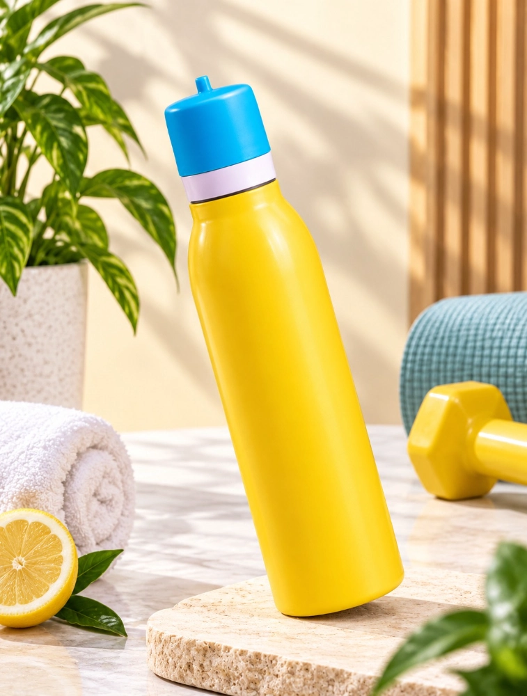 Matte Yellow Premium Double Walled Vacuum Insulated Water Bottle — bulk from ₹392
