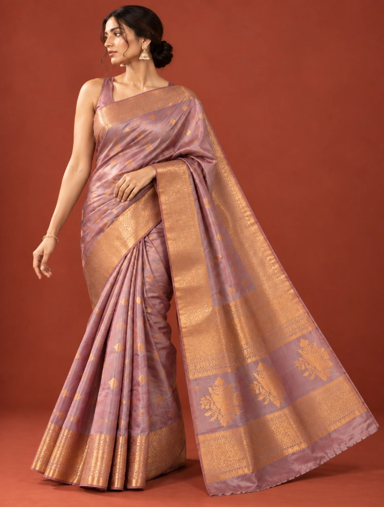 Mauve Womens Premium Soft Silk Saree