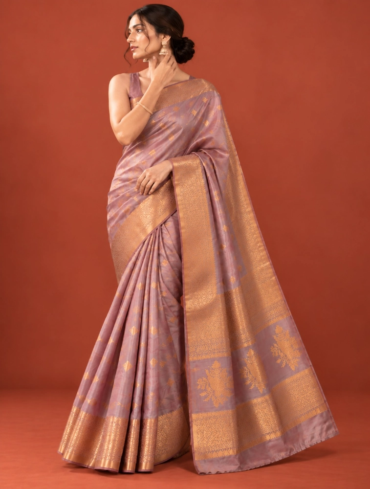 Mauve Womens Premium Soft Silk Saree 