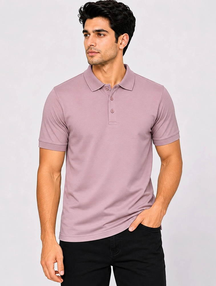 Mauve wood Interlock Supima Cotton 235 GSM Polo TShirts 