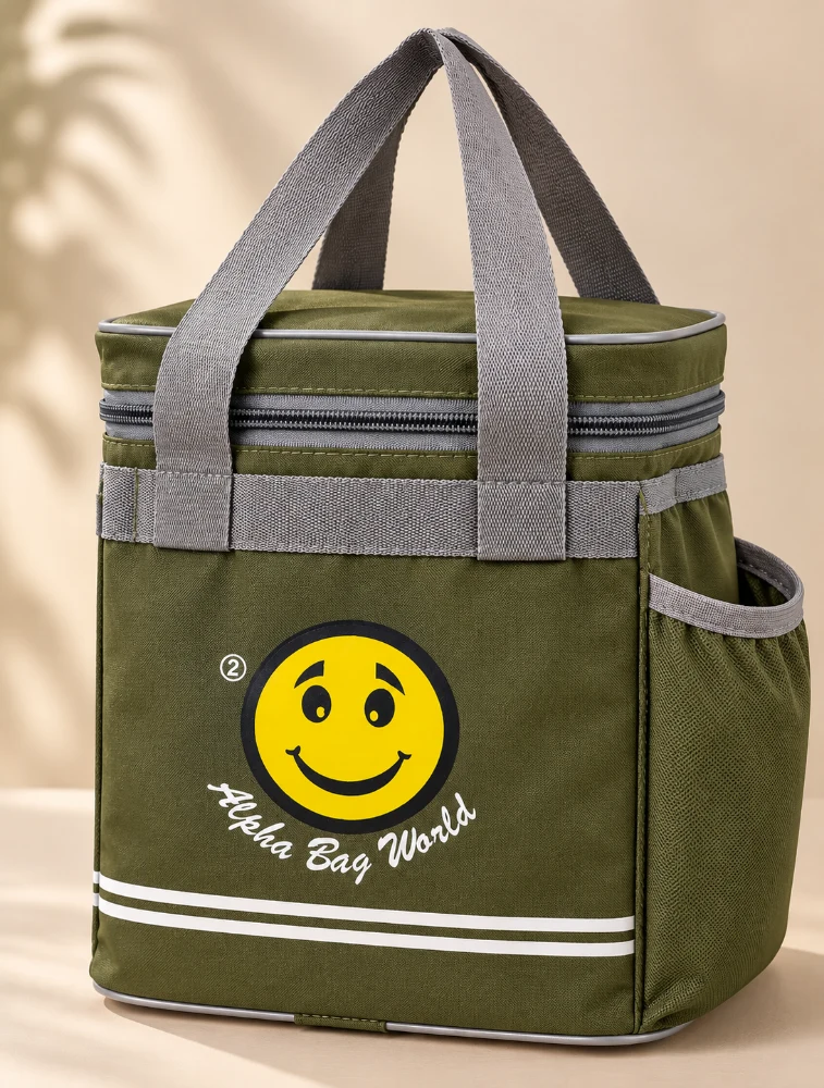 Mehndi Green Alpha Nemesis ABW Smile Insulated Medium Lunch Bag