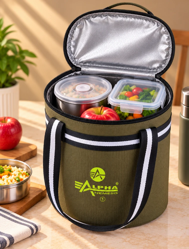 Mehndi Green Alpha Nemesis Round Mini Compact Everyday Lunch Bag