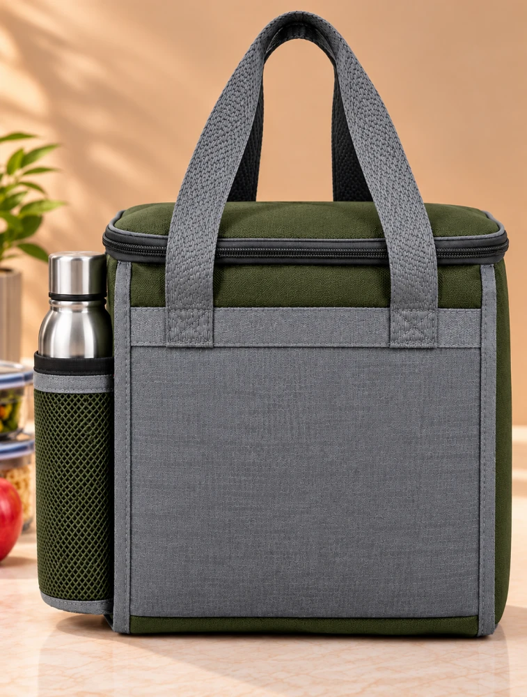 Mehndi Green Alpha Nemesis Square Large Smart Carry Lunch Bag