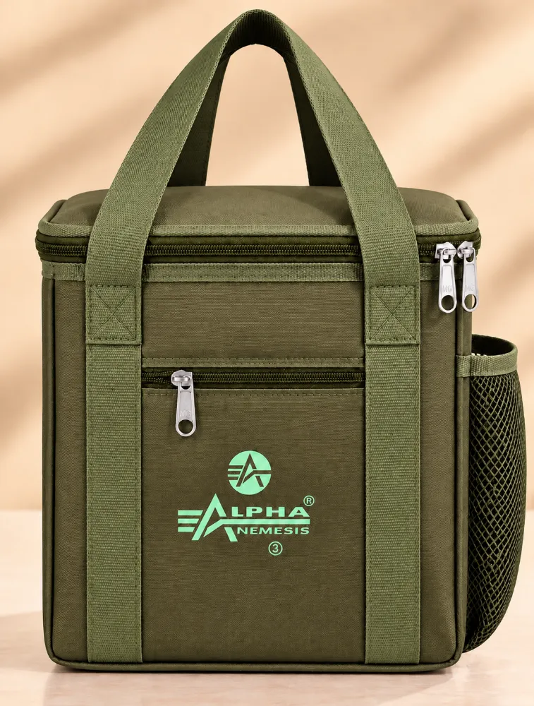 Mehndi Green Alpha Nemesis Square Smart Carry Lunch Bag