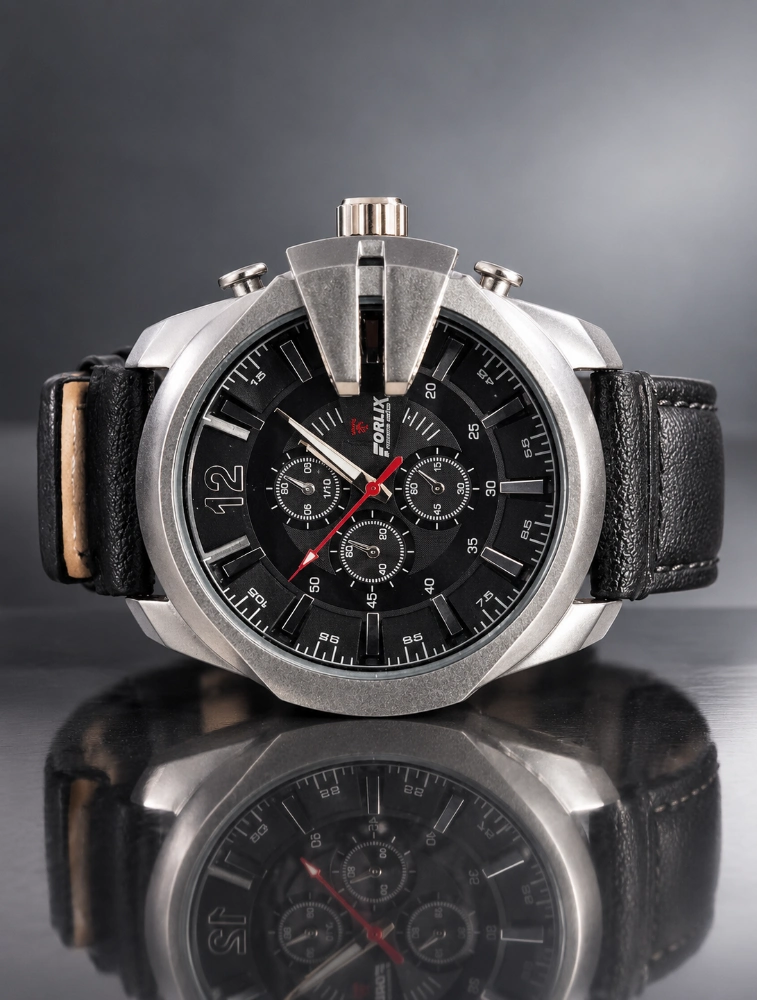 Mens Black Dial Modern Armor Chronograph Wrist Watch