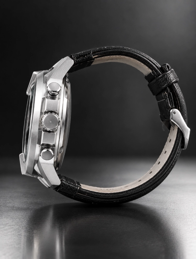 Mens Black Dial Modern Armor Chronograph Wrist Watch