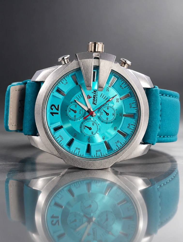 Mens Blue Dial Modern Armor Chronograph Wrist Watch