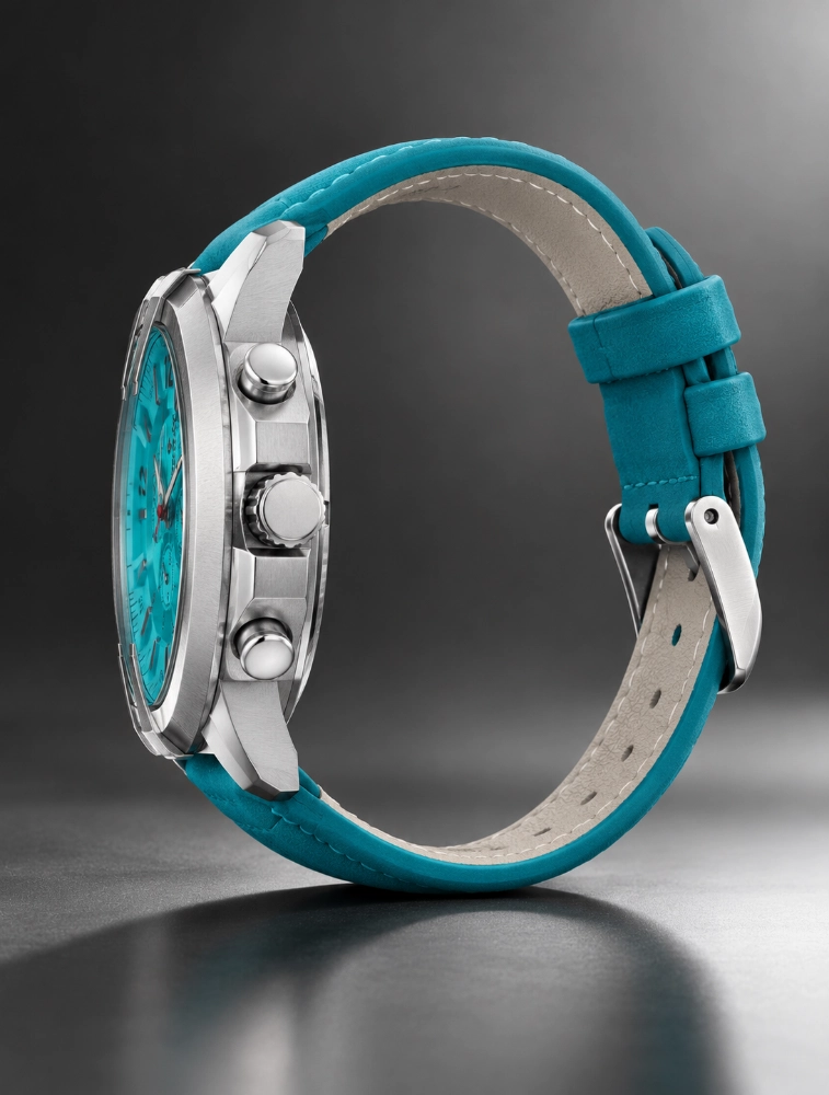 Mens Blue Dial Modern Armor Chronograph Wrist Watch