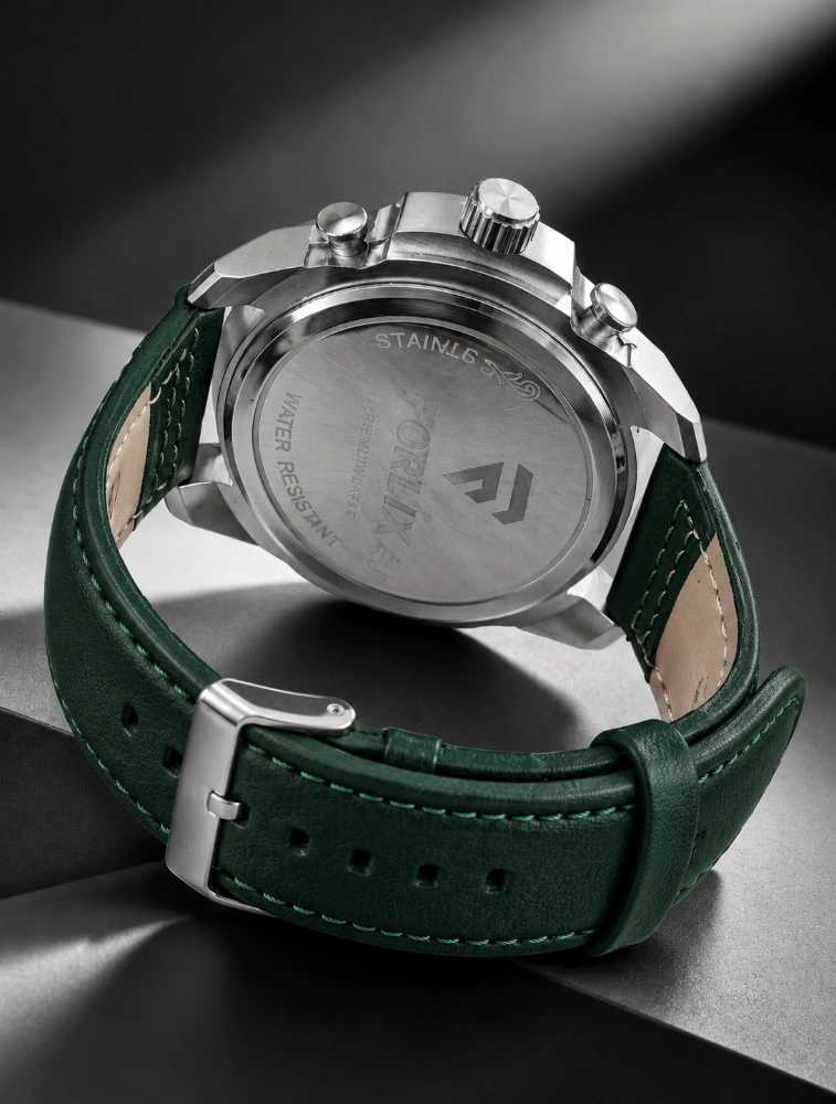 Mens Bottle Green Dial Modern Armor Chronograph Wrist Watch