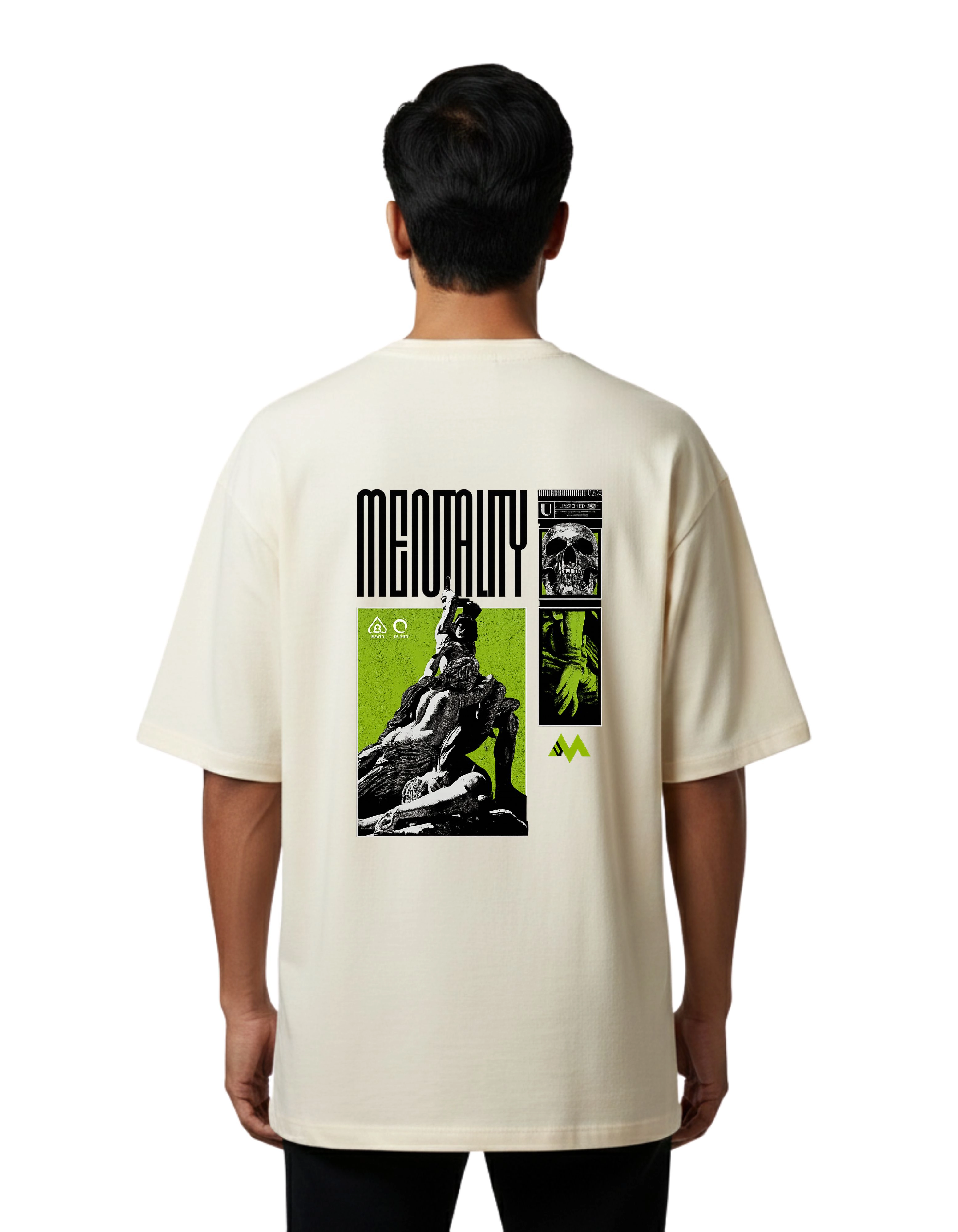 Mentality Oversize Cotton French Terry T-Shirt 240 GSM Beige