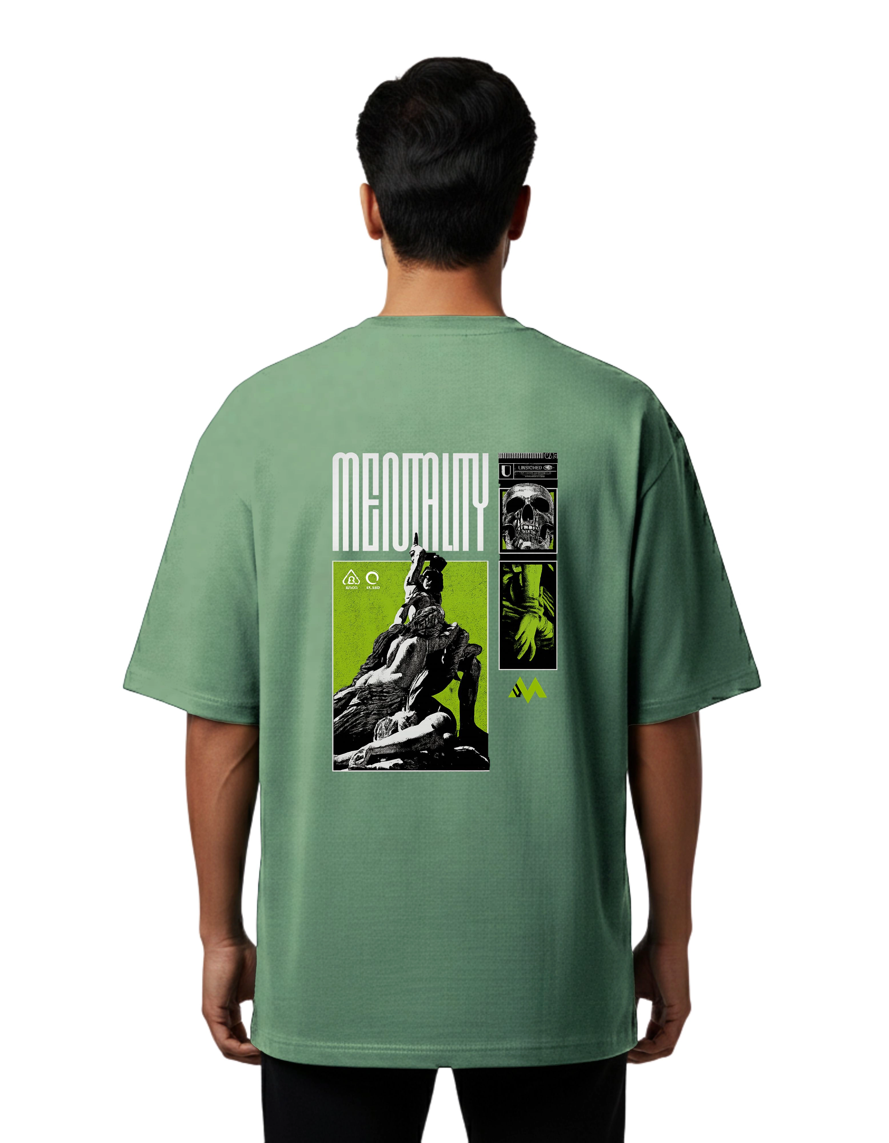 Mentality Oversize Cotton French Terry T-Shirt 240 GSM D Green