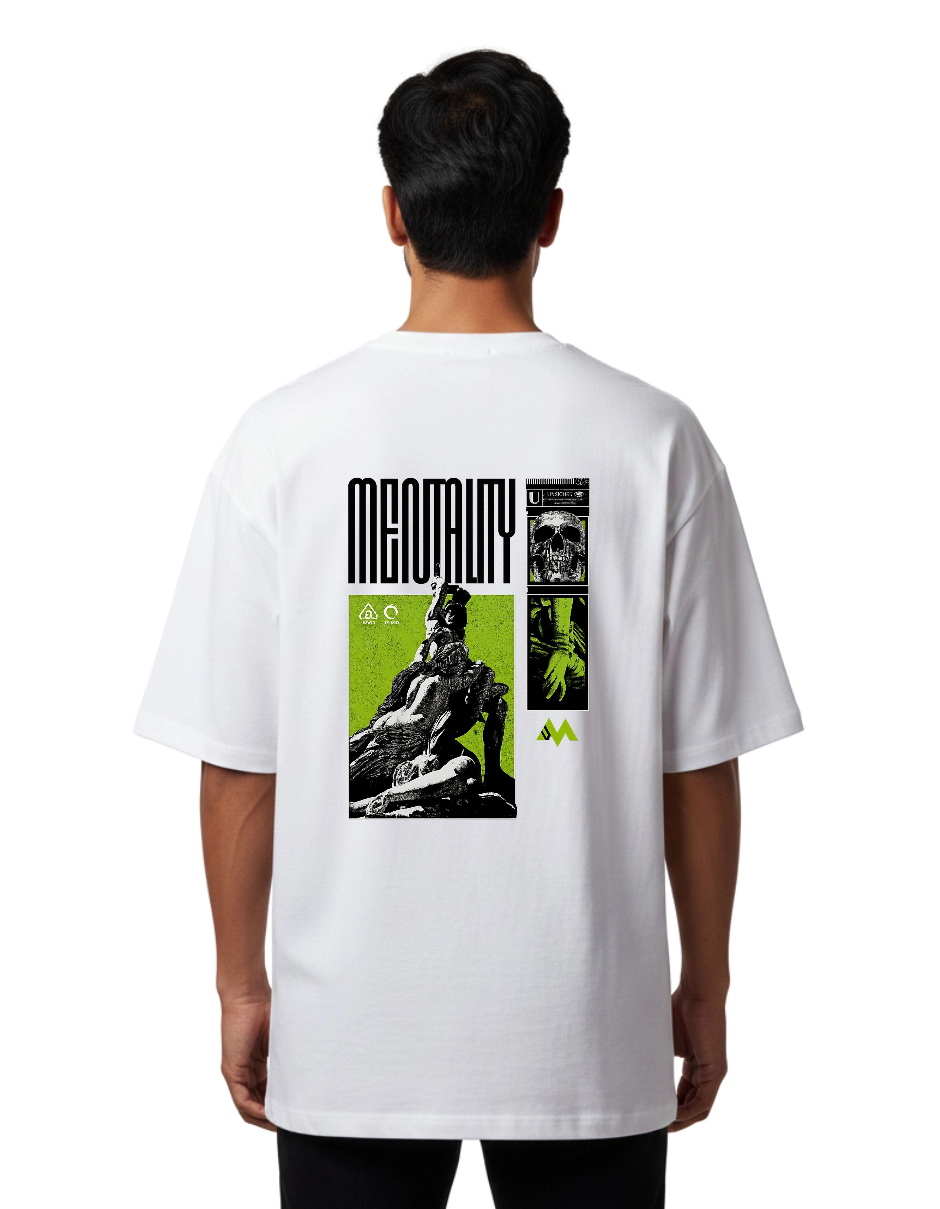 Mentality Oversize Cotton French Terry T-Shirt 240 GSM White