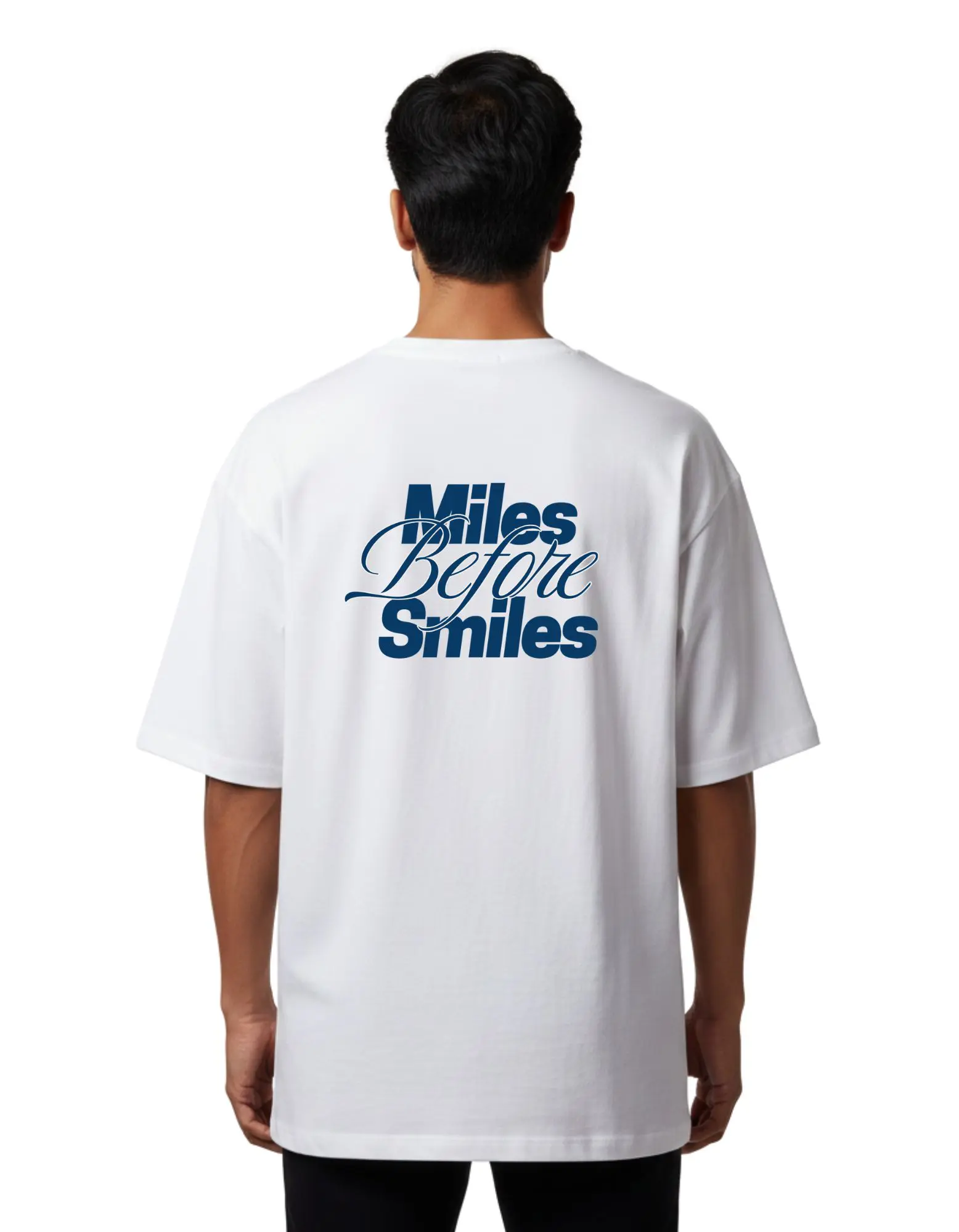 Miles Before Smiles Oversize Cotton French Terry T-Shirt 240 GSM White
