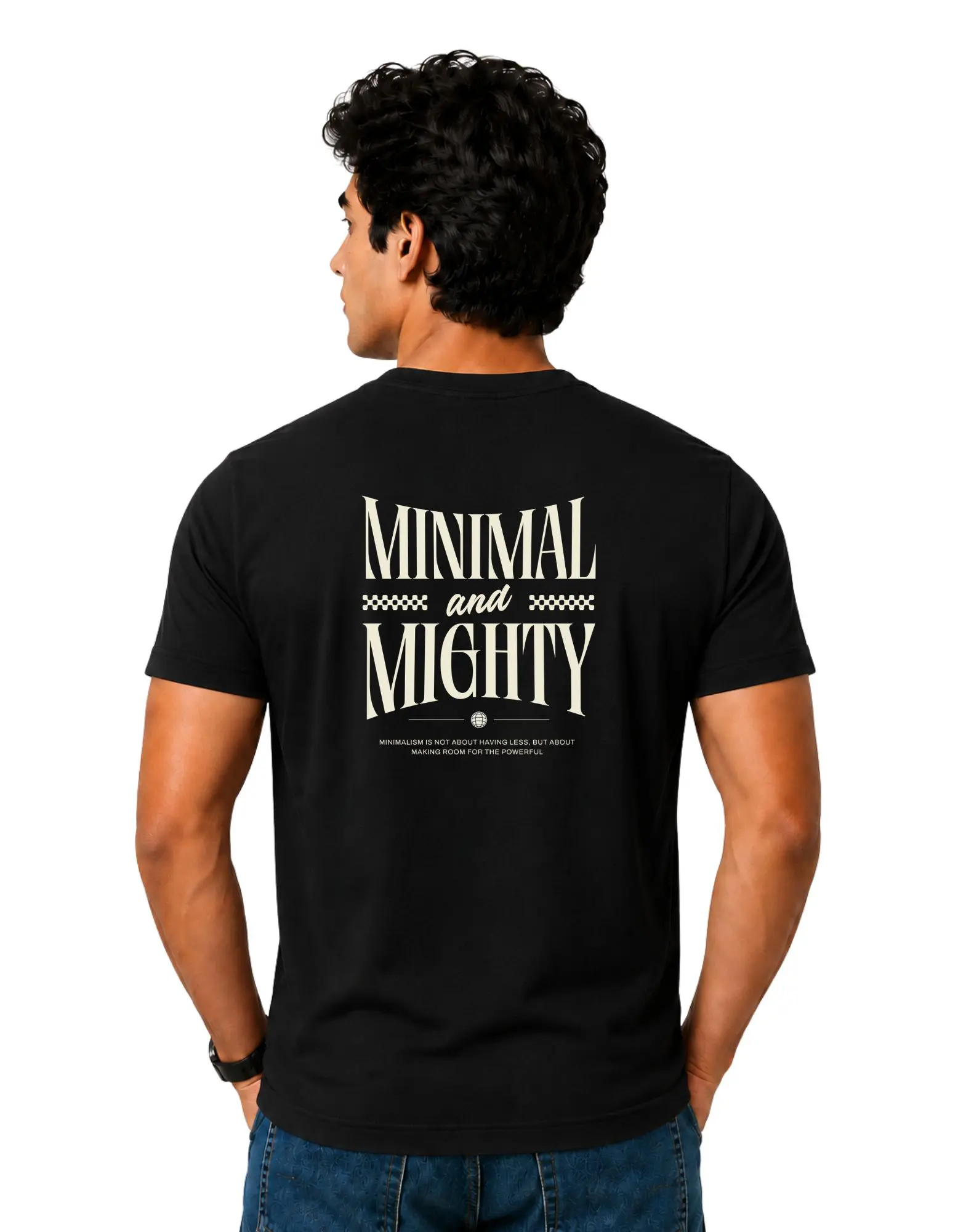 Minimal and Mighty Cotton Round Neck T-Shirt 180 GSM Black