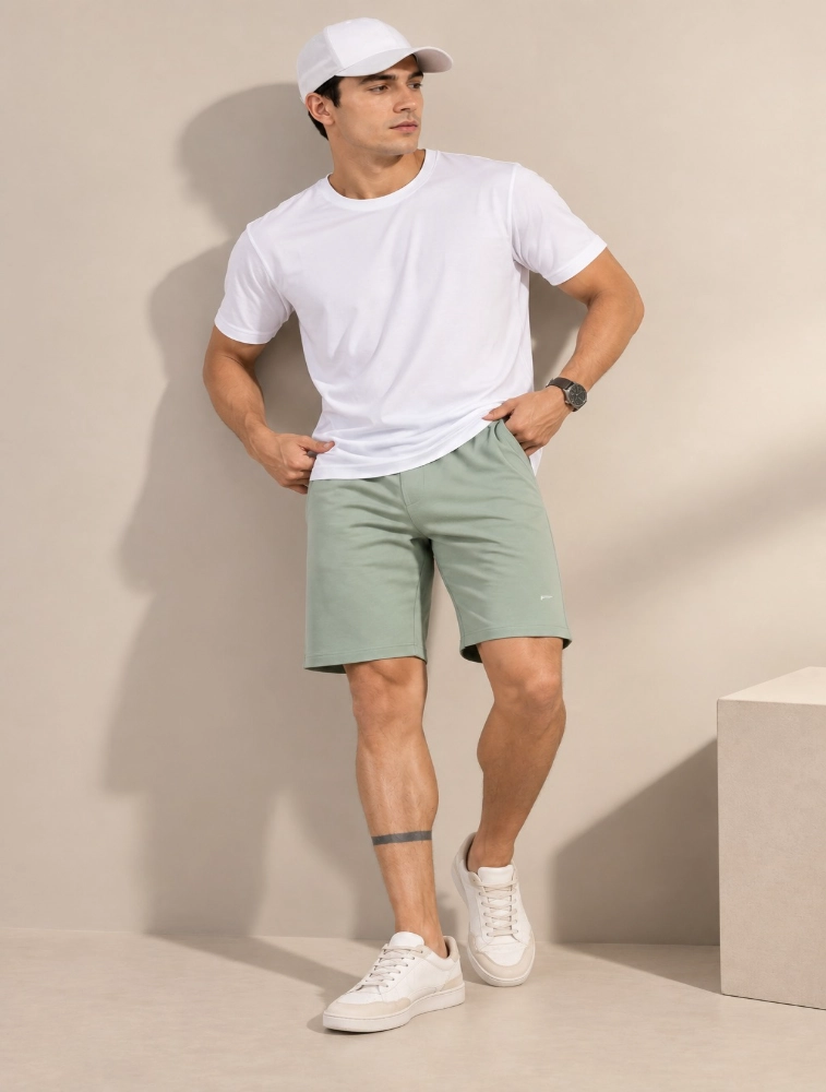 Mint Green Everyday Cotton Shorts