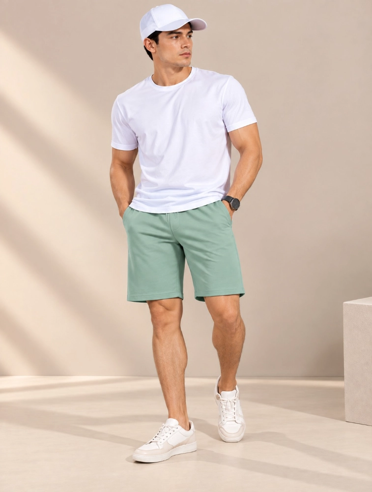 Mint Green Everyday Cotton Shorts