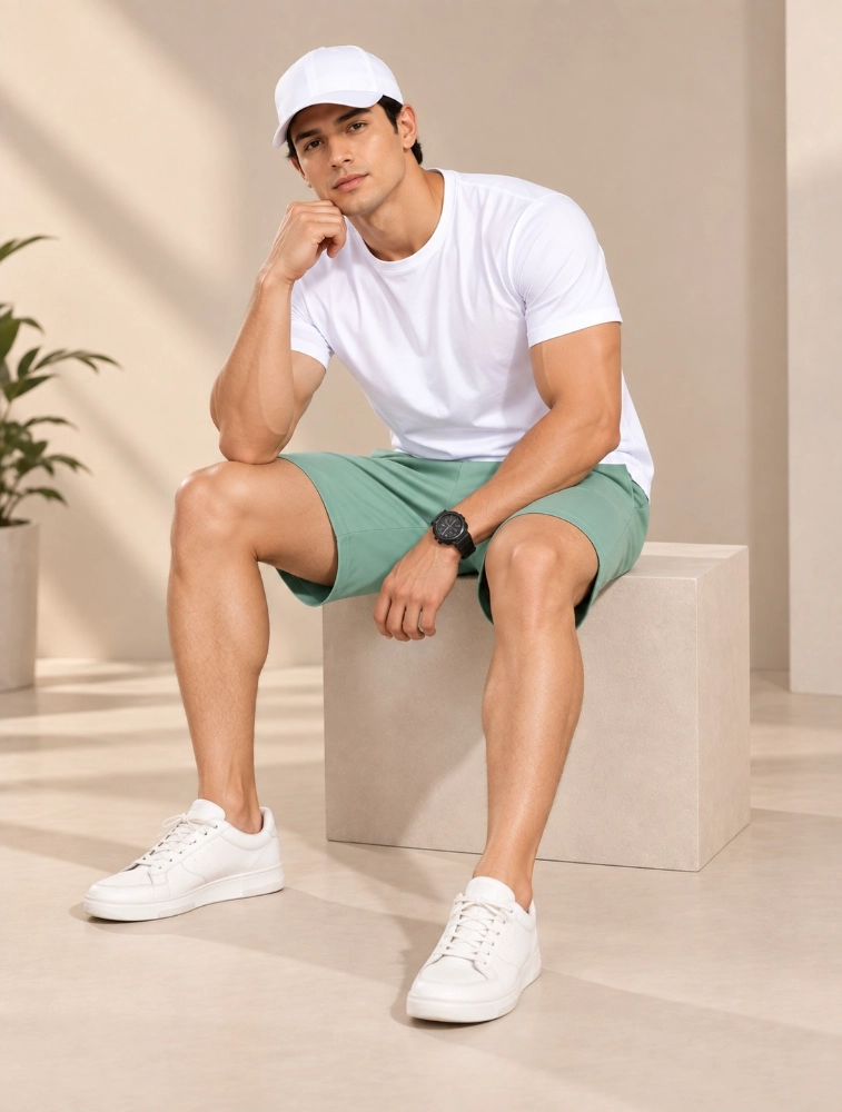 Mint Green Everyday Cotton Shorts