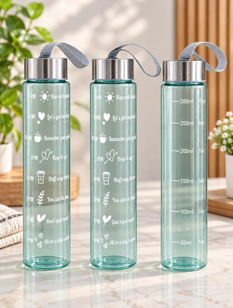 Mint Green Transparent Motiva Sip Water Bottle Pack of 3