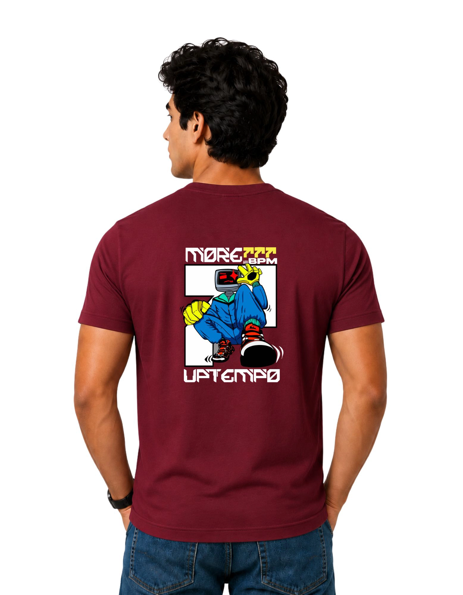 More Uptempo Cotton Round Neck T-Shirt 180 GSM Maroon